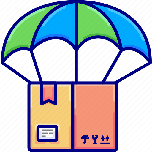 Box, delivery, parachute, shipping icon - Download on Iconfinder