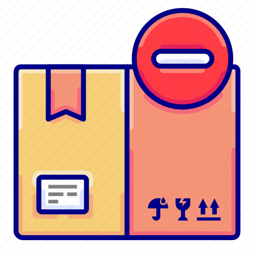 Box, cancel, reduce, shipments, shipping, vectoryland icon - Download on Iconfinder