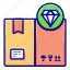 box, diamond, quality, vectoryland 