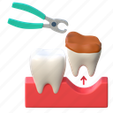 tooth, extraction, dental, illustration, 3d cartoon, isolated, healthcare, teeth, clean 