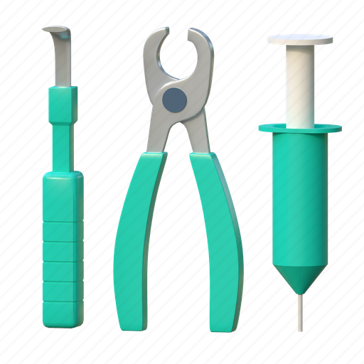 Dental, tool, illustration, 3d cartoon, isolated, healthcare, teeth 3D illustration - Download on Iconfinder