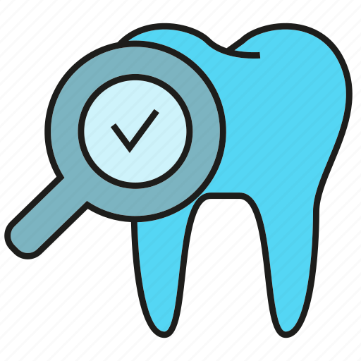 Care, check, dental, magnifier, stomatology, tooth icon - Download on Iconfinder
