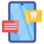 mobile dental chat, mobile communication, mobile conversation, mobile message, mobile text 
