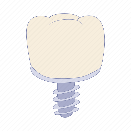 Cartoon, clean, dental, dentist, gum, implant, tooth icon - Download on Iconfinder