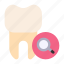 search, magnifying, glass, tooth, dentist 