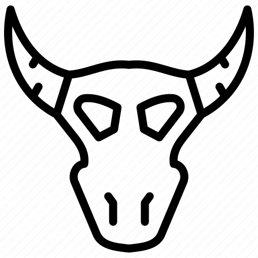 Desert, bull skull, cow, skull, bones, fossil icon - Download on Iconfinder