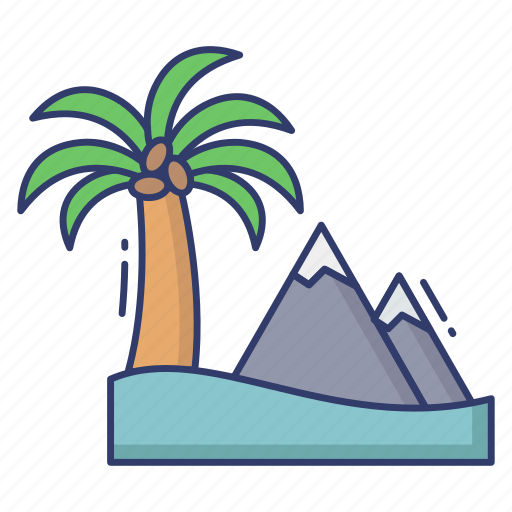 Landscape, hill, mountain, trees, coconut icon - Download on Iconfinder