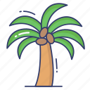 palm, tree, beach, summer