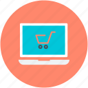 e commerce, laptop, online shop, online shopping, shopping cart