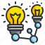 bulb, creative, idea, network, share 
