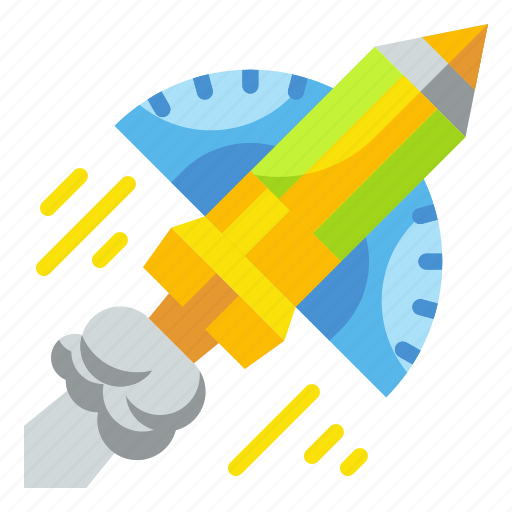 Design, pencil, rocket, space, starup icon - Download on Iconfinder