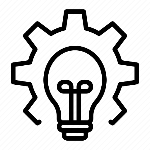 Bulb, design thinking, idea, gear, graphic-design icon - Download on Iconfinder
