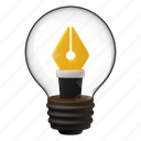 idea, light, bulb, pencil, creative, design idea, design graphic 