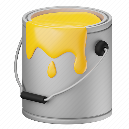 Paint, bucket, fill, creative, design graphic 3D illustration - Download on Iconfinder
