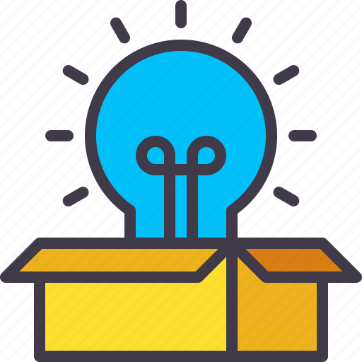 Box, brainstorm, idea, bulb, unboxing icon - Download on Iconfinder