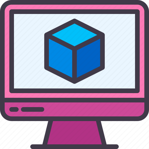 3d, cube, graphic, computer, design, monitor icon - Download on Iconfinder