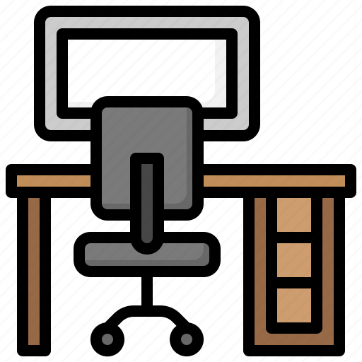 Work, station, furniture, and, household, desk, office icon - Download on Iconfinder