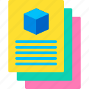 cube, art, document, file