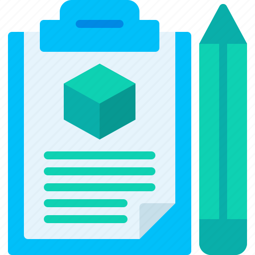 Cube, pencil, clipboard, creativity icon - Download on Iconfinder