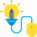 lamp, creative, idea, bulb, mouse 