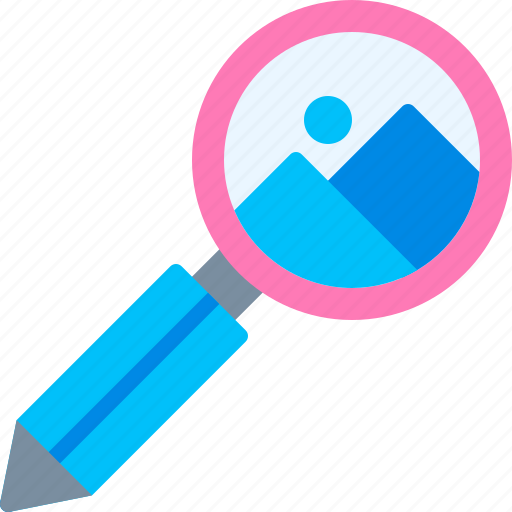 Magnifier, photo, search, pencil, image icon - Download on Iconfinder