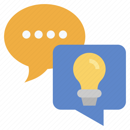 Conversation, art, brainstorming, lightbulb, idea, communications icon - Download on Iconfinder