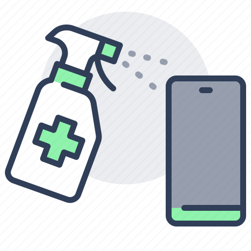 Disinfect, spray, clean, smartphone, door, disinfection icon - Download on Iconfinder