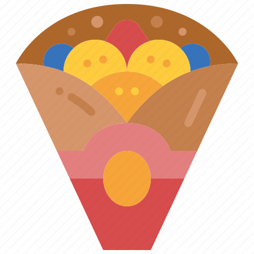 Crepe, dessert, sweet, stuffed, fruit, food, tasty icon - Download on Iconfinder