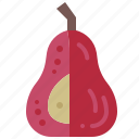 poached, pear, red, wine, dessert, sweet, fruit, food
