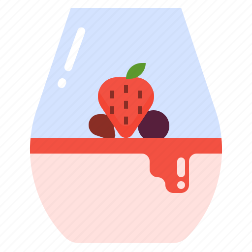 Cotta, dessert, panna, pudding, strawberry, sweet icon - Download on Iconfinder