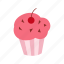 strawberry, cupcake, cherry, brownies, bakery, baked, cake, sweet, dessert 