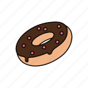 chocolate, strawberry, donuts, donut, with, cake, illustration
