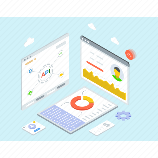 Api interface, business analysis, business graph, data visualization, presentation, statistics illustration - Download on Iconfinder
