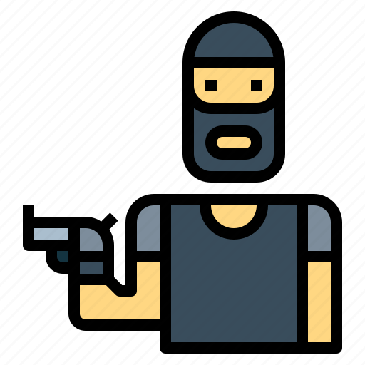 Criminal, perpetrator, gun, bandit, robber icon - Download on Iconfinder