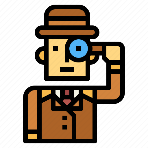 Detective, magnifying, glass, investigation, spy, man icon - Download on Iconfinder