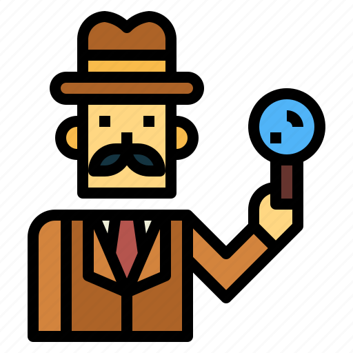 Detective, magnifying, glass, investigation, spy, man icon - Download on Iconfinder