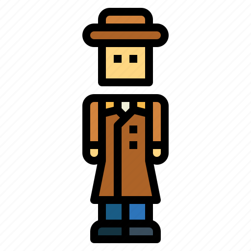Detective, spy, investigation, man, coat icon - Download on Iconfinder