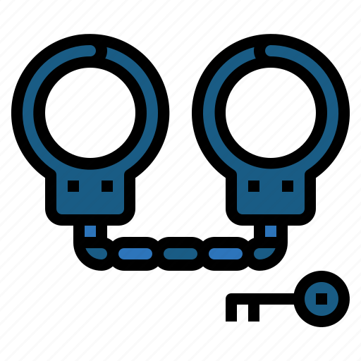 Handcuff, arrest, police, key, chain icon - Download on Iconfinder