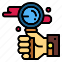 magnifying, glass, hand, search, detective, find