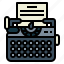 typewriter, writer, letter, paper, keyboard 