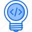 bulb, code, developer, development, idea, light, programmer 