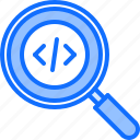 code, developer, development, magnifier, programmer, search