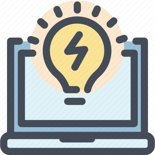 Bulb, energy, idea, invent, laptop, light, startup icon - Download on Iconfinder