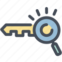 analytics, key, keyword, keyword engine, magnifier, research, searching