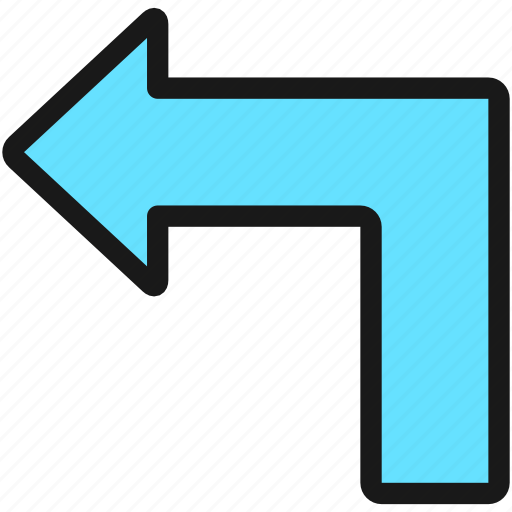 Diagram, arrow, corner, point, left icon - Download on Iconfinder