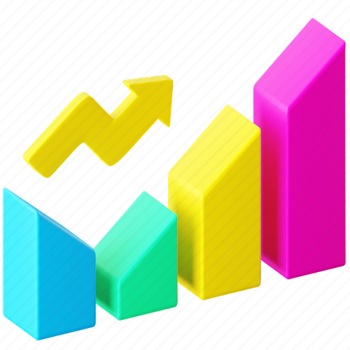 Graph bar, stats, statistic, growth, chart, analysis, graph 3D illustration - Download on Iconfinder