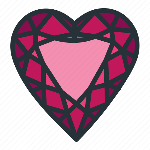 Diamond, gem, heart, jewel, jewellery, shape icon - Download on Iconfinder
