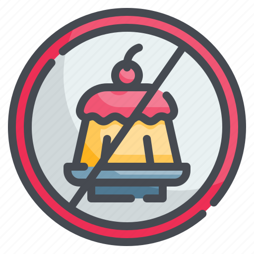 No, dessert, bakery, unhealthy, forbidden icon - Download on Iconfinder