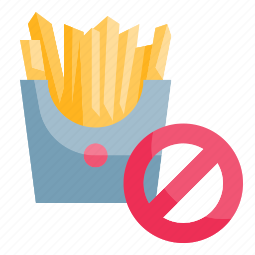 French, fries, prohibition, forbidden, junk, food, unhealthy icon - Download on Iconfinder