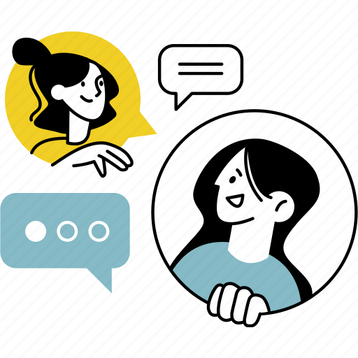 Communication, chat, message, conversation, contact, support, people illustration - Download on Iconfinder